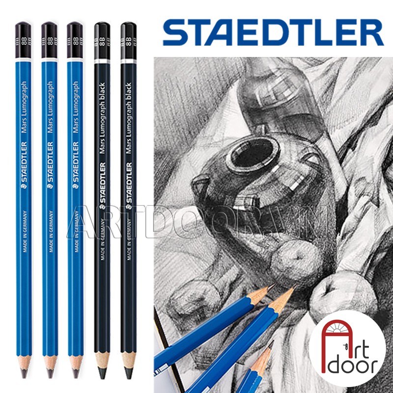 Artdoor] Bút Chì Phác Thảo Staedtler Lumograph Thân Xanh (Cây Lẻ) | Shopee  Việt Nam