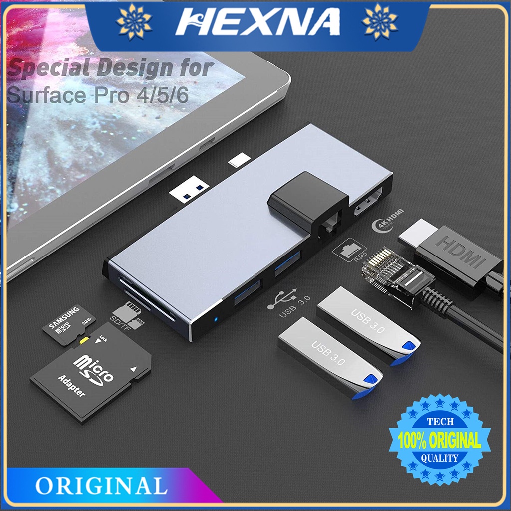 Surface Bộ Chia Cổng Hub Cho Microsoft Surface Pro 6/Pro 5/Pro 4 Với Cổng 4K  Hdmi 3 Cổng Usb 3.0 5Gps Đầu Đọc Thẻ Sd/Tf Micro Sd | Shopee Việt Nam