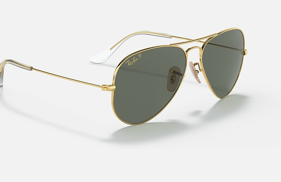 Aviator Solid Gold Sunglasses In Gold And Green - Rb3025K | Ray-Ban® Us