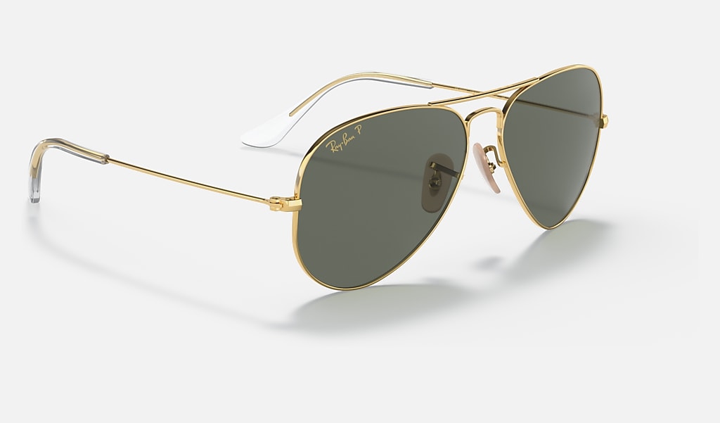 Aviator Solid Gold Sunglasses In Gold And Green - Rb3025K | Ray-Ban® Us