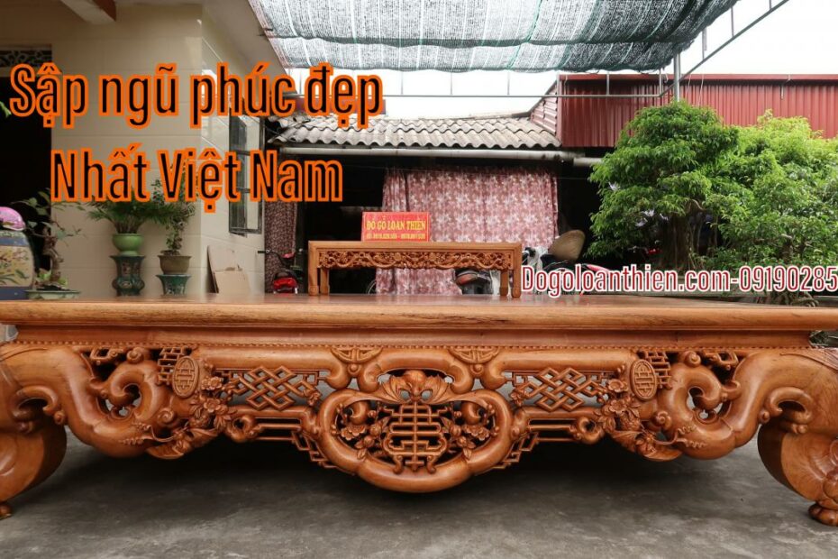 Sập Gụ Ngũ Phúc Cho Cô Chú Dũng Nga Tại Thanh Hoá | Đồ Gỗ Loan Thiện