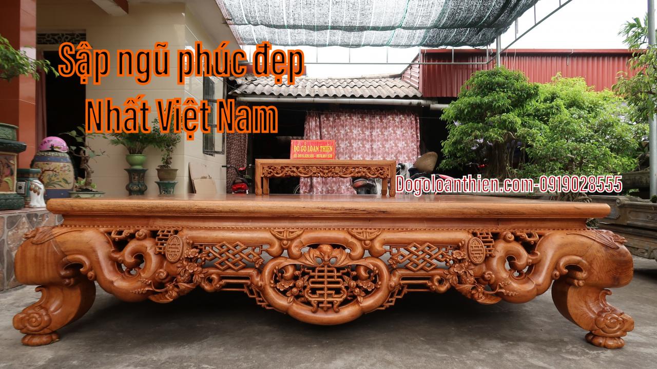 Sập Gụ Ngũ Phúc Cho Cô Chú Dũng Nga Tại Thanh Hoá | Đồ Gỗ Loan Thiện