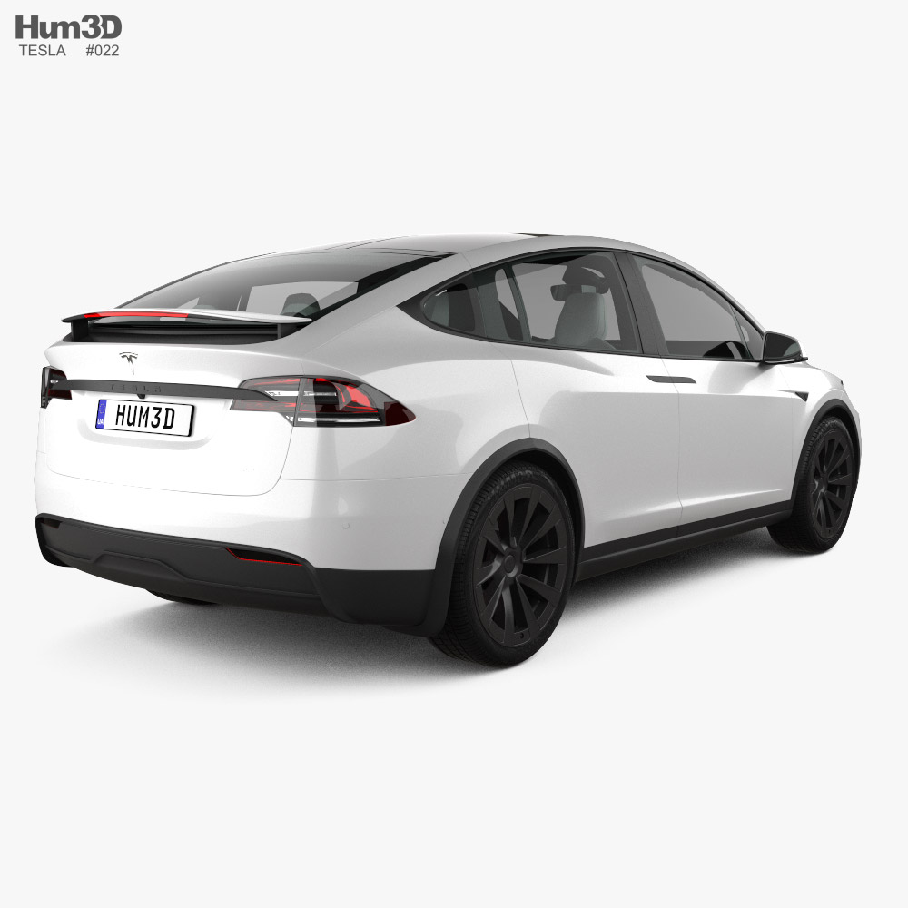 Tesla Model X With Hq Interior 2021 3D Model - Vehicles On Hum3D