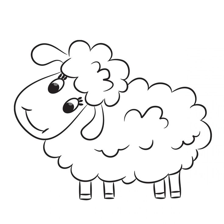 Tranh Tô Màu Con Cừu Dễ Thương, Đẹp, Có Hình Mẫu