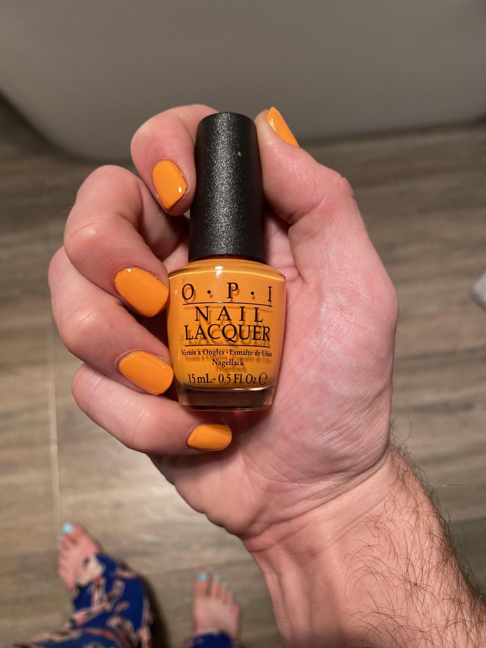 Opi - “No Tan Lines” Which, Goes Well With The “Gelato On My Mind” Toes  (From The Last Colour Application. Follow Some Comments In A Recent Post, I  Filmed The Application And