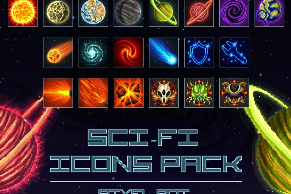Free Pixel Art Sci Fi Icons By 2D Game Assets On Dribbble
