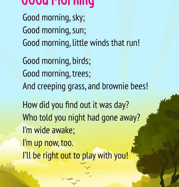 Good Morning Poem For Class 3 Cbse Students With Downloadable Pdf