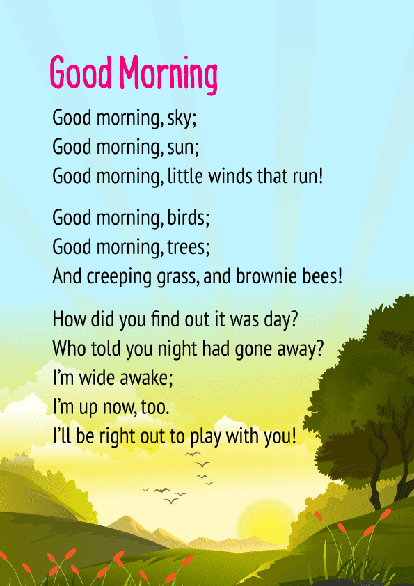 Good Morning Poem For Class 3 Cbse Students With Downloadable Pdf