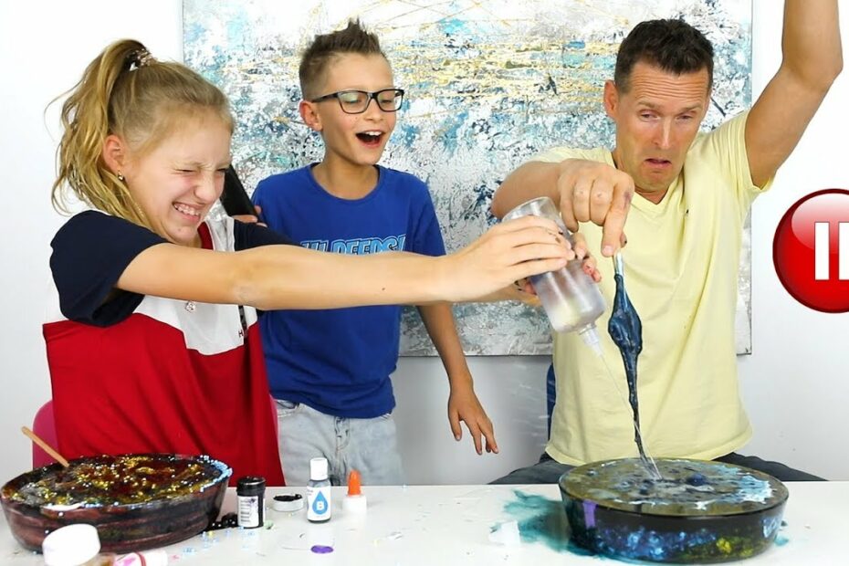 Pause Slime Challenge With Our Dad!!! - Youtube