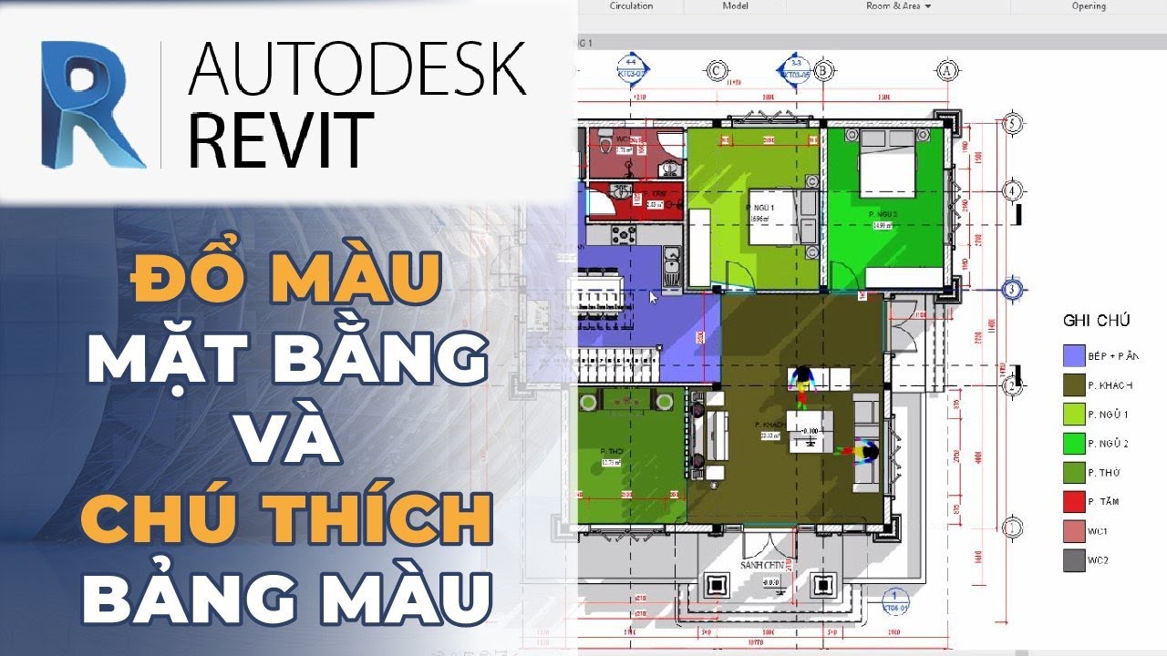 Cách Đổ Màu Mặt Bằng Và Chú Thích Bảng Màu Trong Phần Mềm Revit - Youtube