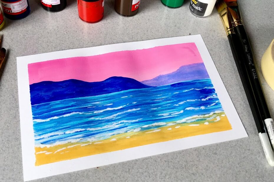 Vẽ Tranh Phong Cảnh Biển Bằng Màu Nước | How To Draw Sea Scenery With  Watercolor - Youtube