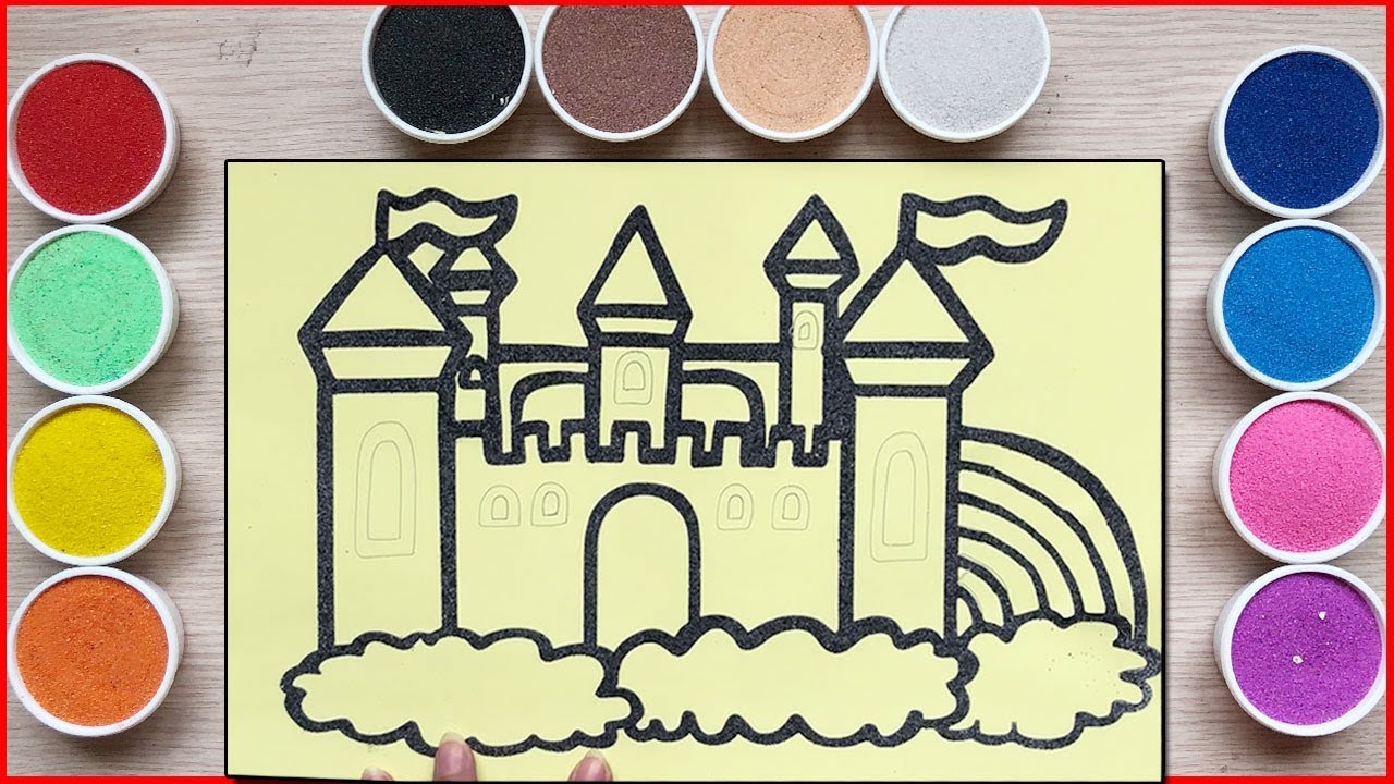 Tô Màu Tranh Cát Lâu Đài Trên Mây -. Colored Sand Painting The Castle On  Cloud - Đồ Chơi Chim Xinh - Youtube