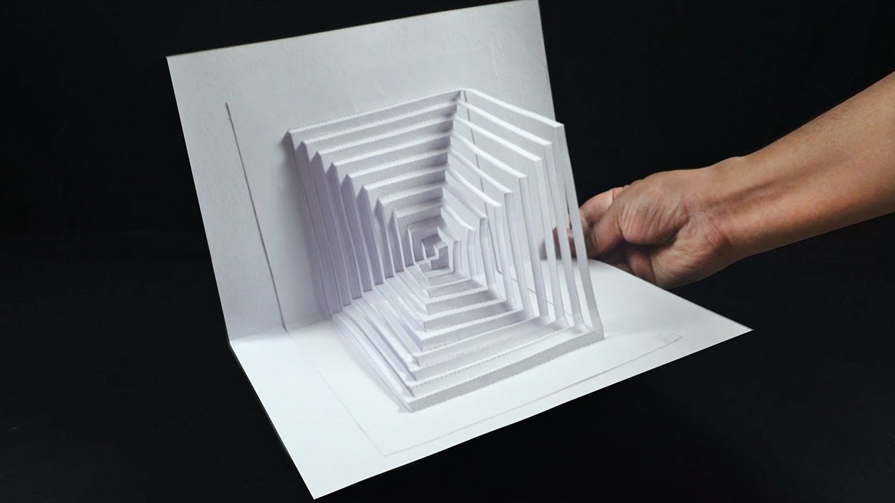 Kirigami Paper Art Pop Up Easy - Tutorial - Youtube