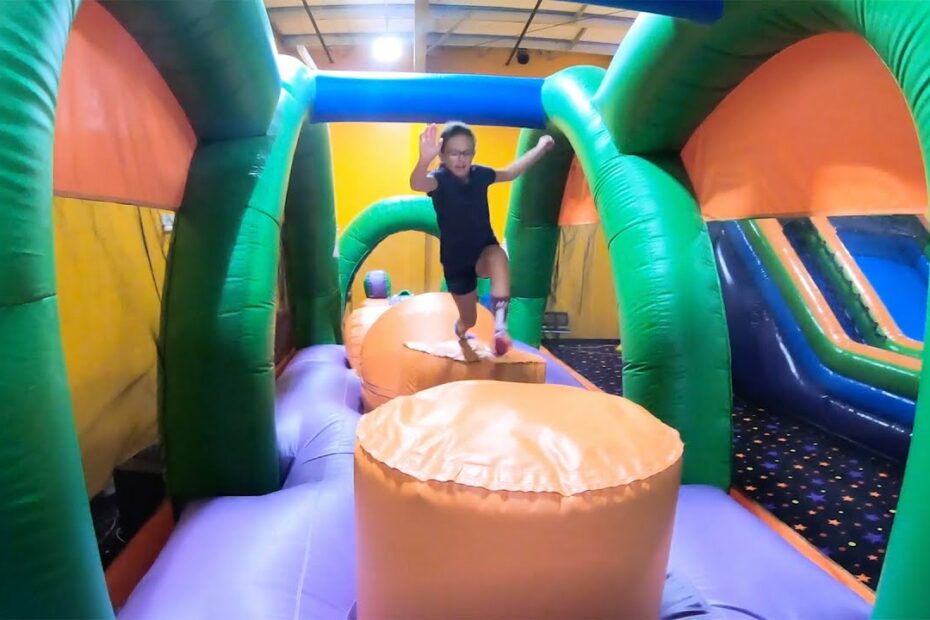 Pump It Up Ninja Run Inflatable Attraction - Youtube