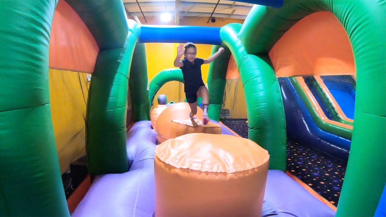 Pump It Up Ninja Run Inflatable Attraction - Youtube