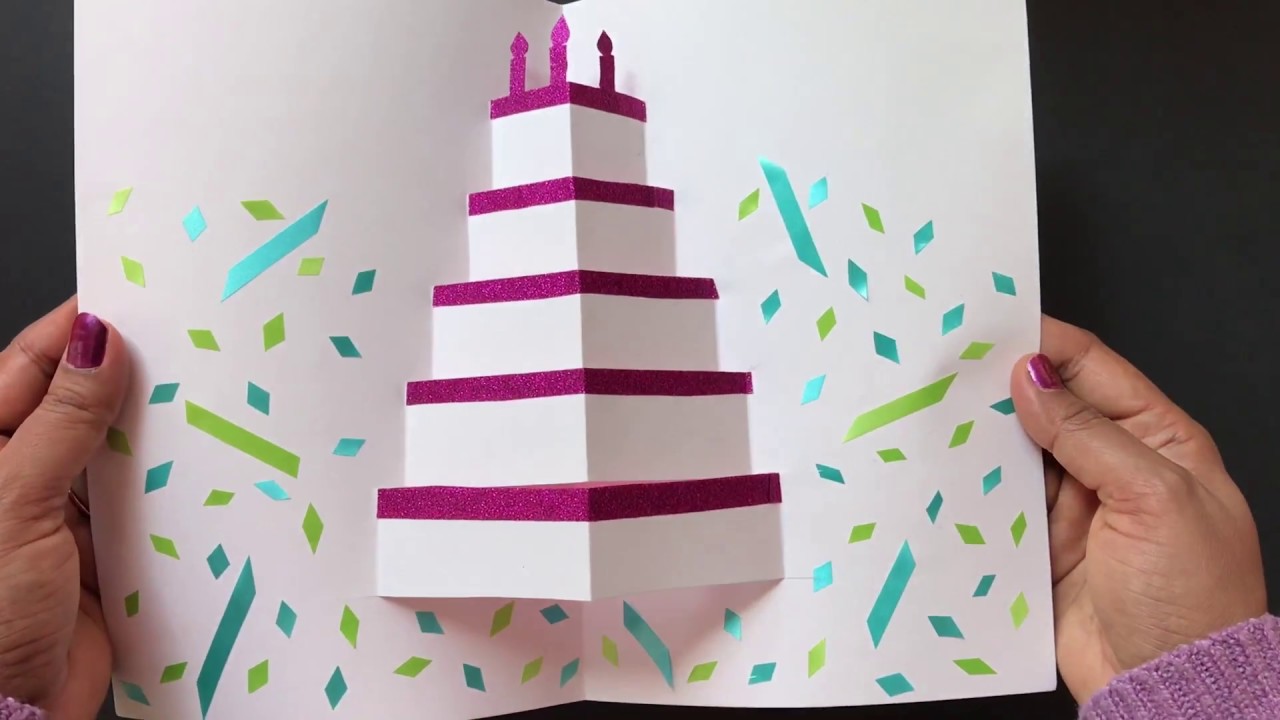 Diy Pop Up Cake Card - Easy Birthday Card - Youtube