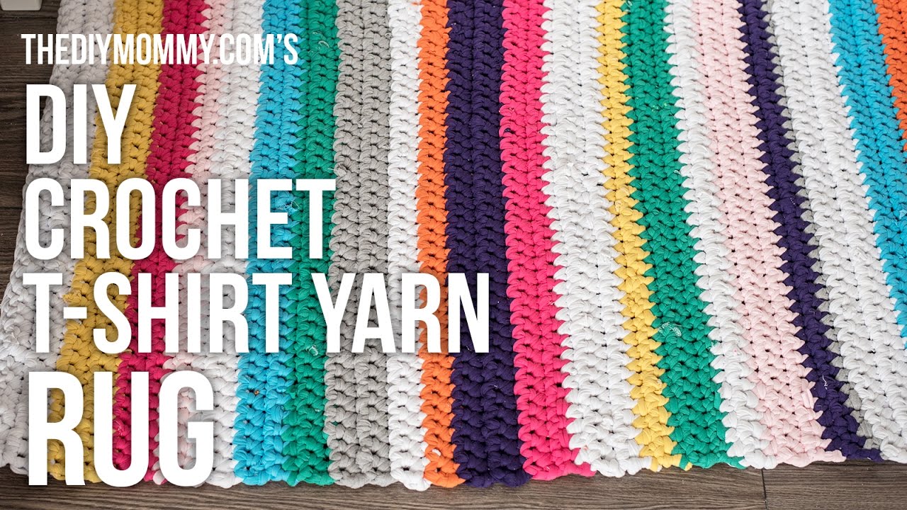 Diy Crochet T-Shirt Yarn Rug Tutorial - Youtube