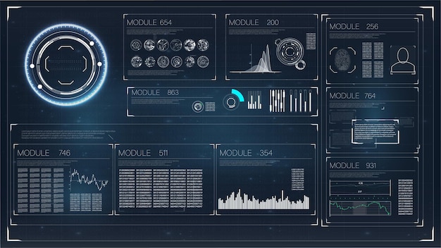 Premium Vector | Set Abstract Hud Elements For Ui Ux Design Futuristic Scifi  Useri Interface For App Business