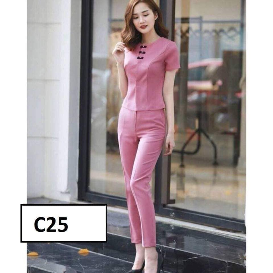 Đồ Bộ Nữ 💖 Set Đồ Bộ Thun, Quần Dài Áo Cộc Tay 3 Nơ Ngực Siêu Sang Cho Nữ | Lazada.Vn