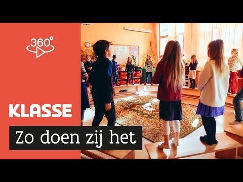 Tafels en stoelen buiten: bewegend leren in de klas // 360° video