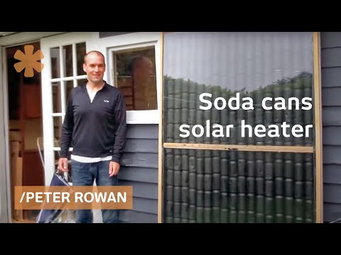 Heating Seattle backyard studio with soda cans as solar panels