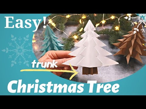 Paper Christmas tree with a trunk. 5-minute DIY. Easy origami.