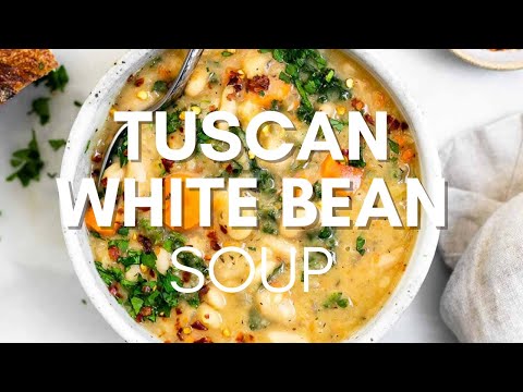 Tuscan White Bean Soup (VEGAN & ONE POT!)