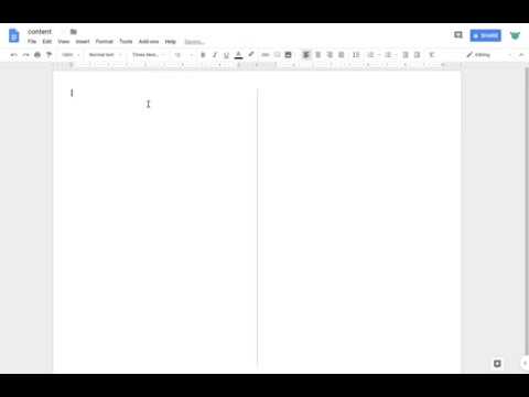 Split the page on Google Docs