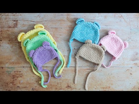 EASY Crochet Baby Hat with Ears (Beginner Friendly!)