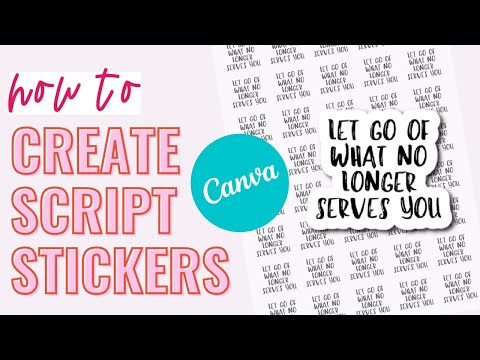 How To Create Script Stickers Using Canva | Planner Stickers | Canva Tutorial