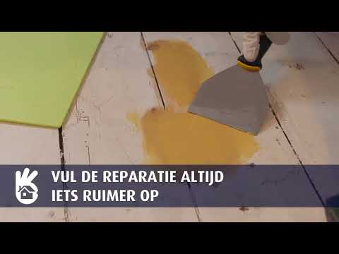 Stap 2 vloer repareren met plamuur: hout opvullen