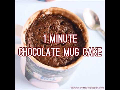 1 minute, eggless chocolate mug cake in microwave