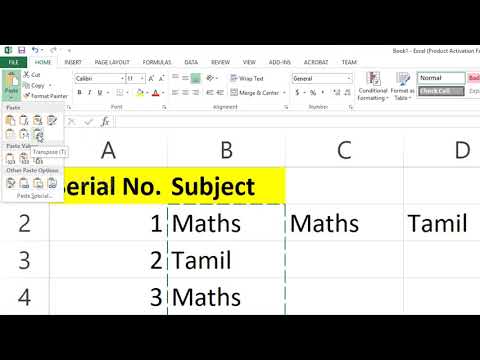 MS Excel Tips : How to Copy Vertical and Paste Horizontal in Microsoft Excel? Transpose